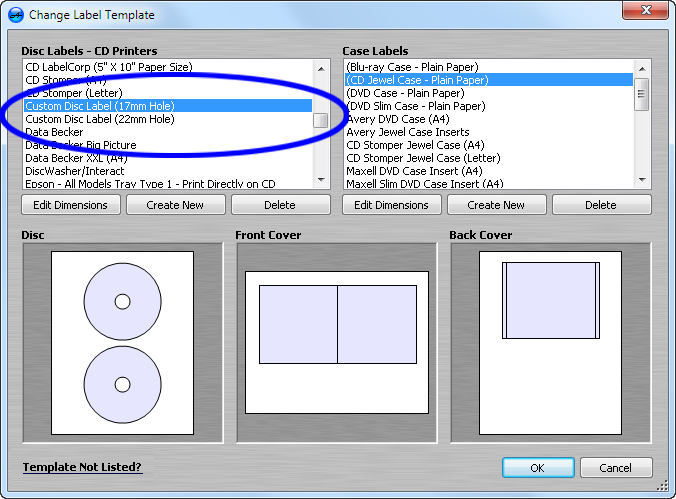 Create Cd Dvd Templates With Different Size Holes