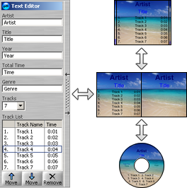 Make cd labels using the AudioLabel Text Editor