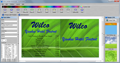 AudioLabel CD Label Program User Guide